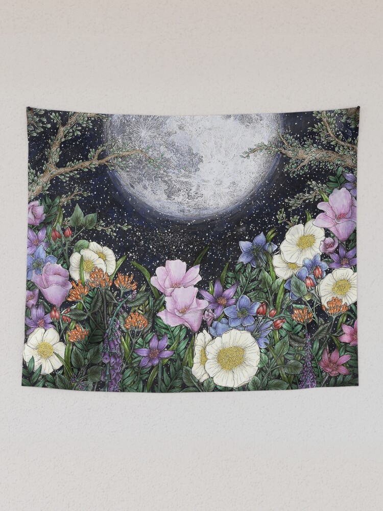 Moon Flowers Tapestry