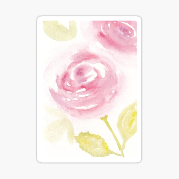 Wild Rose Watercolour Design Sticker