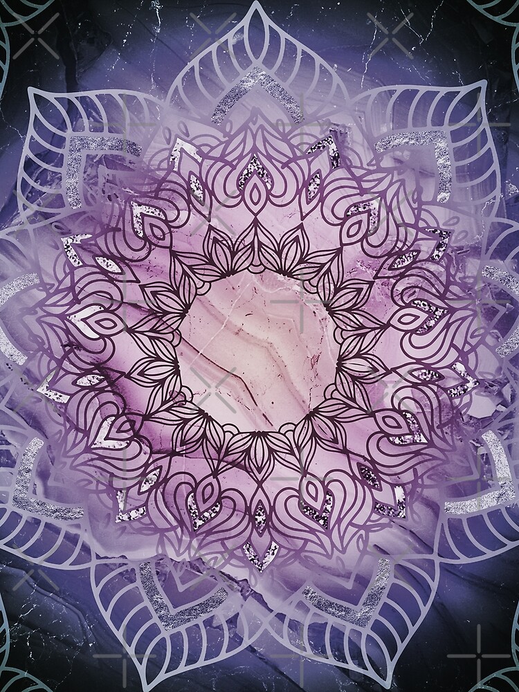 Stylish Mandala in Teal and Purple by Quaintrelle