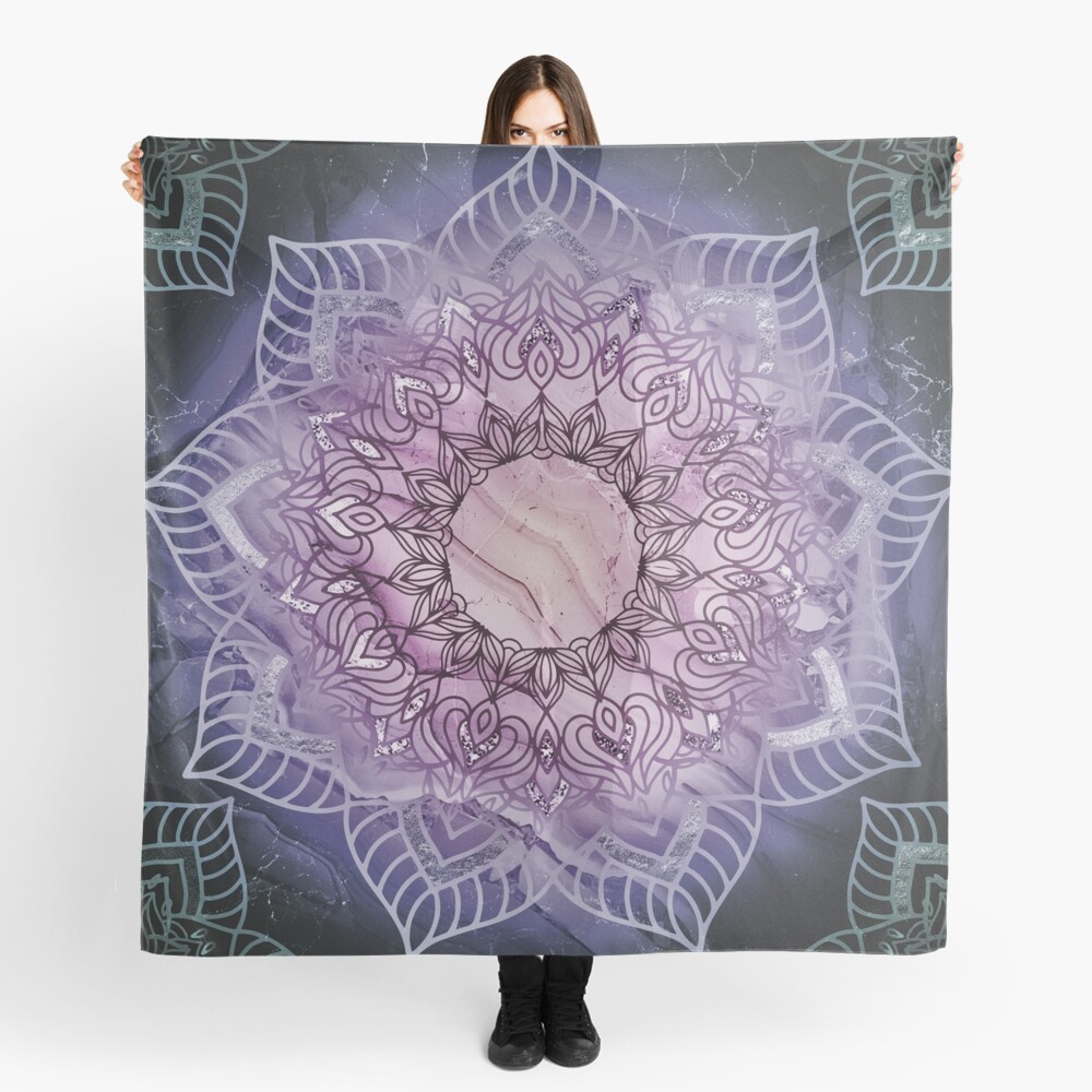 Stylish Mandala in Teal and Purple Scarf