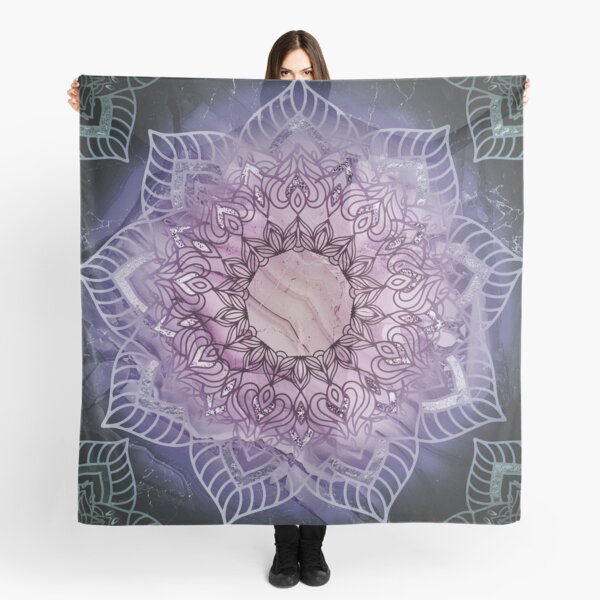 Stylish Mandala in Teal and Purple Scarf