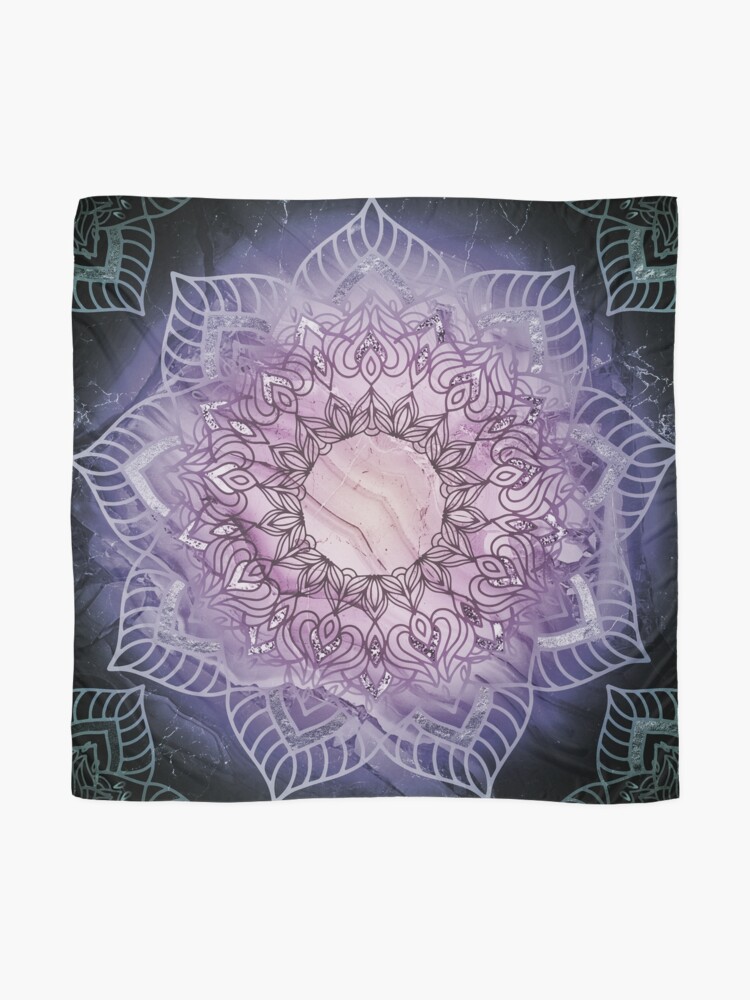 Alternate view of Stylish Mandala in Teal and Purple Scarf