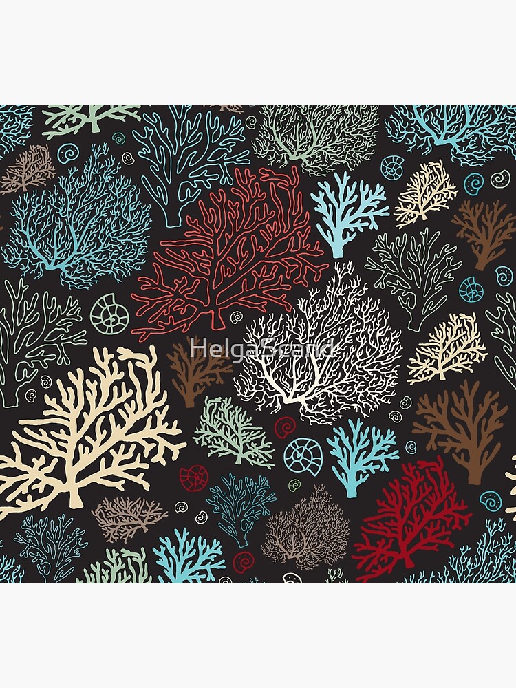 Discover Ocean corals on the dark background | Socks
