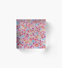Bloque acrílico Vintage colorful pink teal red floral pattern