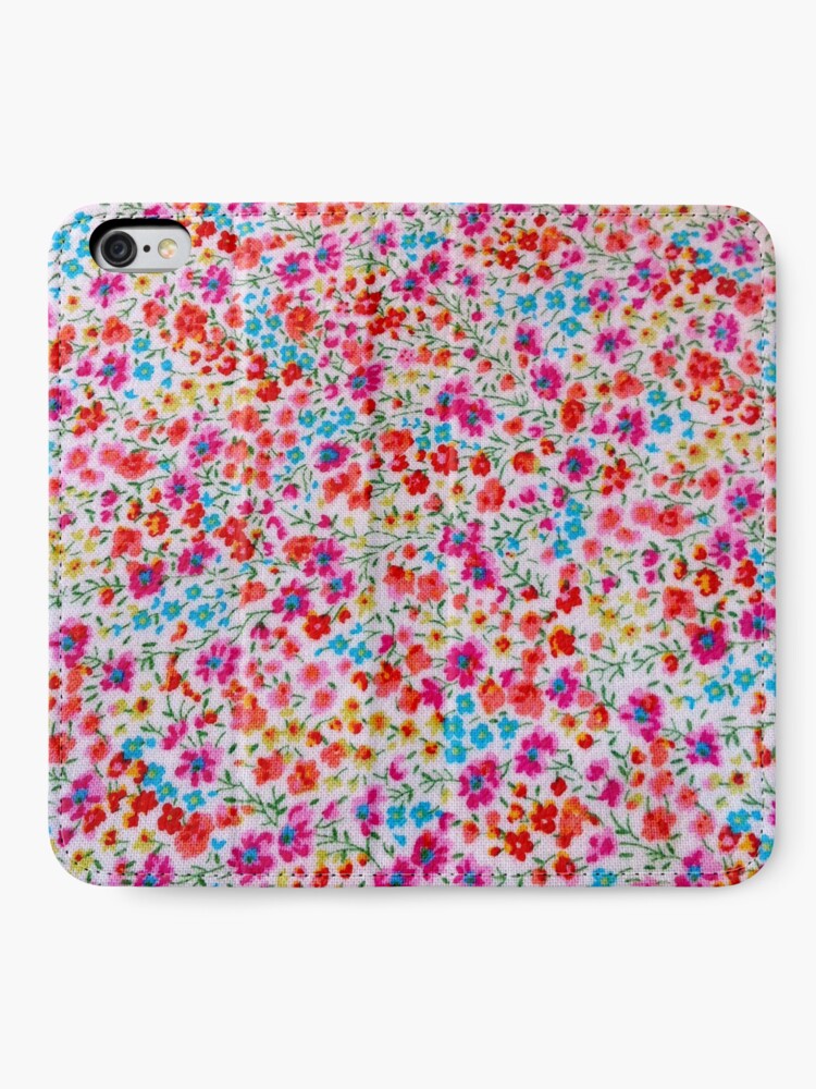 Vista alternativa de Fundas tarjetero para iPhone Vintage colorful pink teal red floral pattern