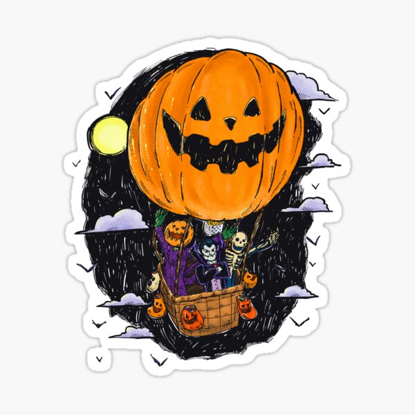 Pumpkin Hot Air Balloon Sticker
