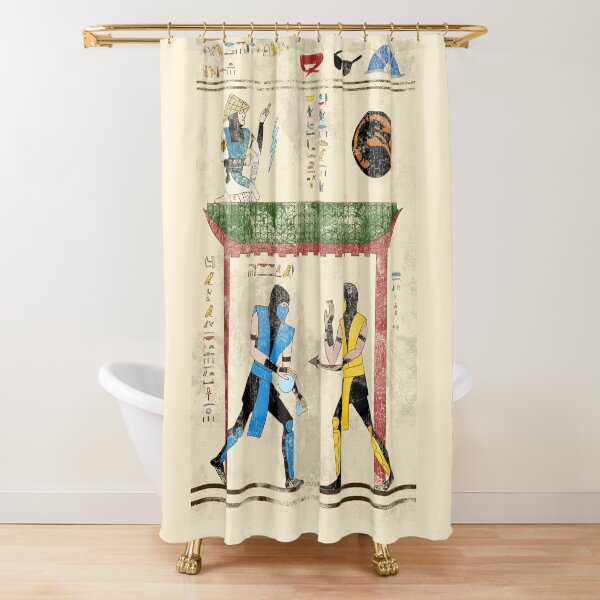 Hero-Glyphics: Finish Him Shower Curtain