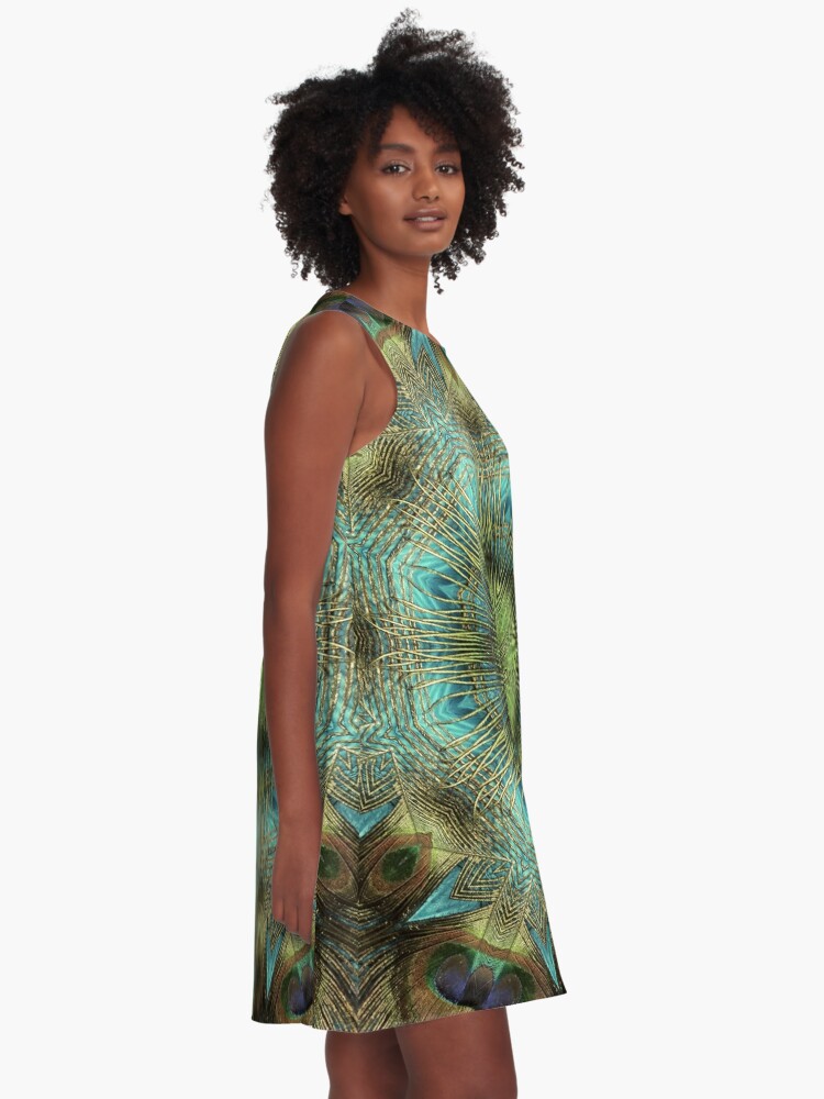 Alternate view of Mandala Of Peacock Eyes A-Line Dress
