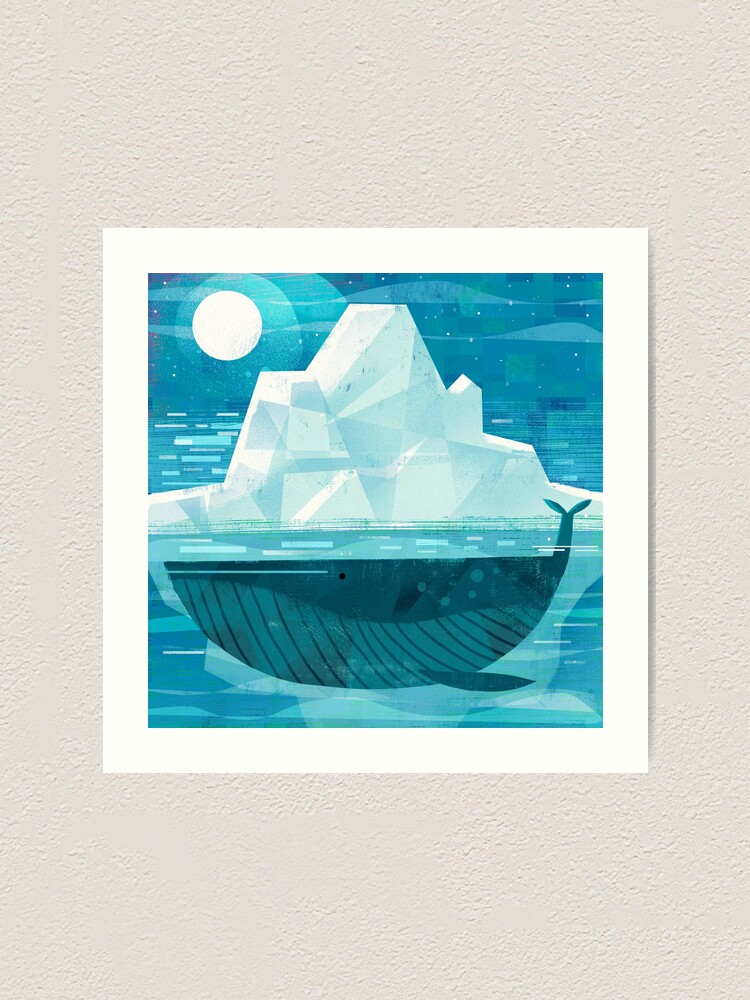 Whale 2024 and Iceberg Art Print -Iceland-