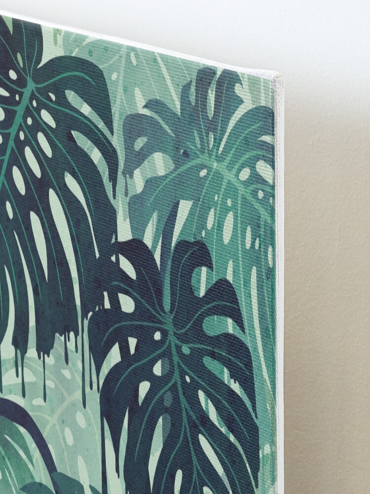 Alternate view of Monstera Melt (in Green) Mounted Print
