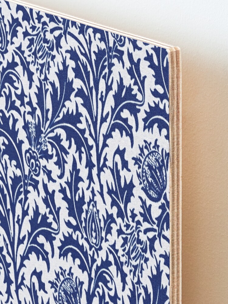 "William Morris Thistle Damask, Cobalt Blue And White " Mounted Print ...