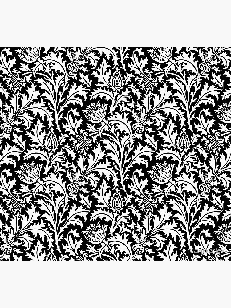 "William Morris Thistle Damask, Black And White " Socks By Marymarice ...