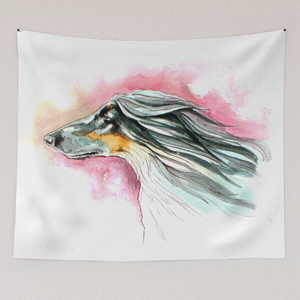 Artikelvorschau, Afghanischer Windhund. BL / TAN-Aquarell. entworfen und verkauft von chepea2.
