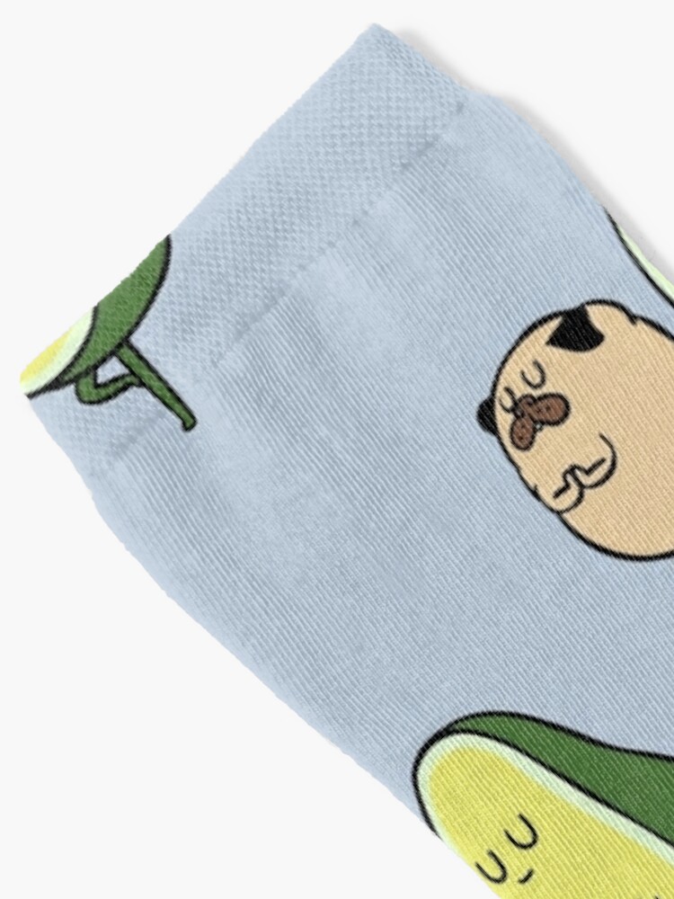 Pug and Avocado Yoga Socks for Sale by Huebucket