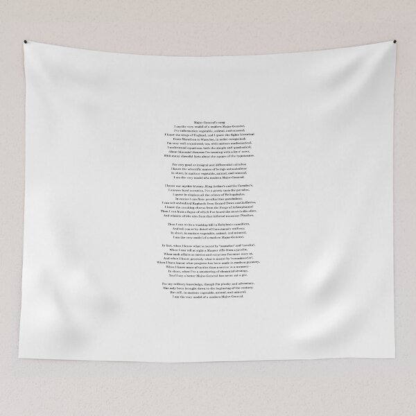 Item preview, Major General's song - Pirates of Penzance - Gilbert & Sullivan designed and sold by lyricalshirts.