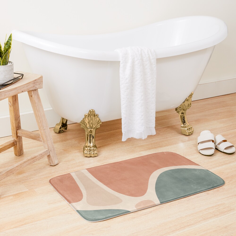 Earth Tones Shapes Bath Mat