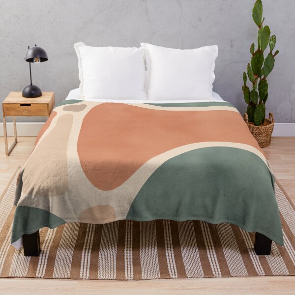 Earth Tones Shapes Throw Blanket
