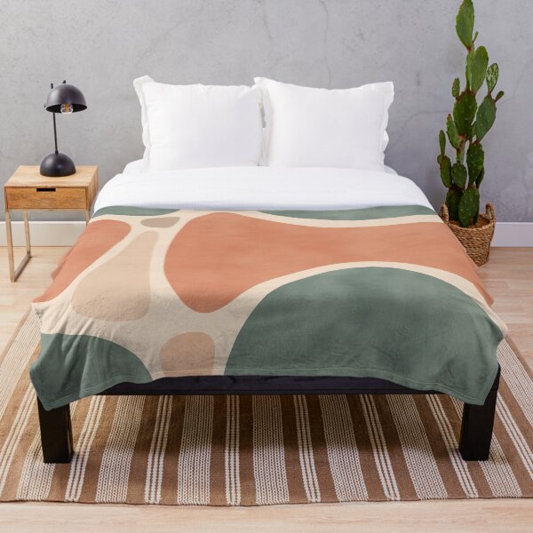 Earth Tones Shapes Throw Blanket