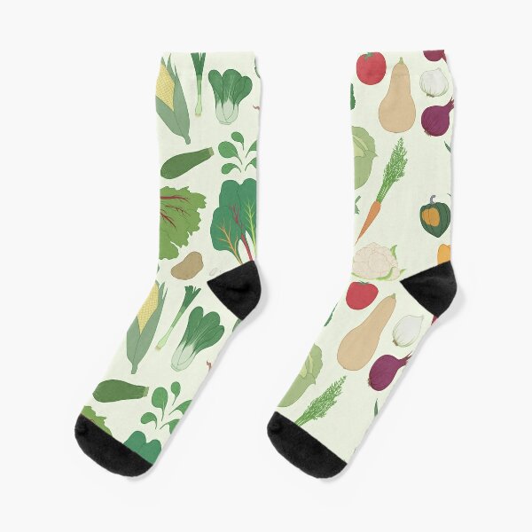 Adult Vegetables And Flowers Pattern Cushion Ankle Socks