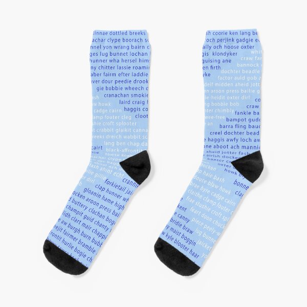 Scottish Words in a Saltire Socks