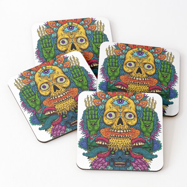 Item preview, Vector illustration of a psychedelic skull designed and sold by yourworldusa.