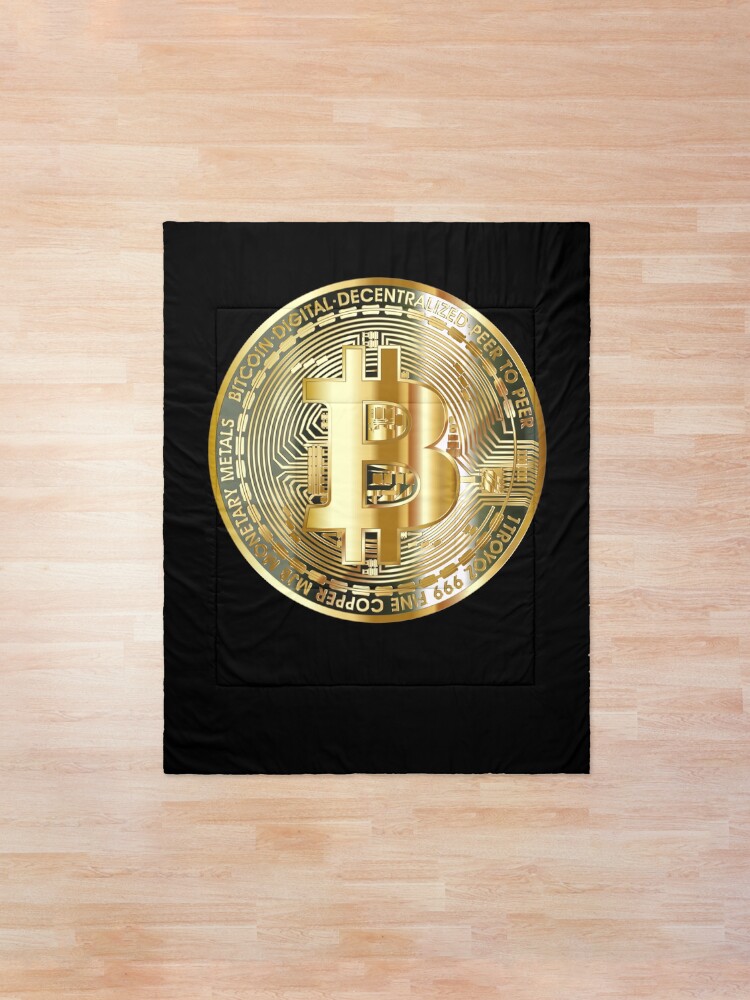 Alternate view of Golden Bitcoin Coin T-Shirt Bitcoin Investor Logo Crypto Fan Comforter