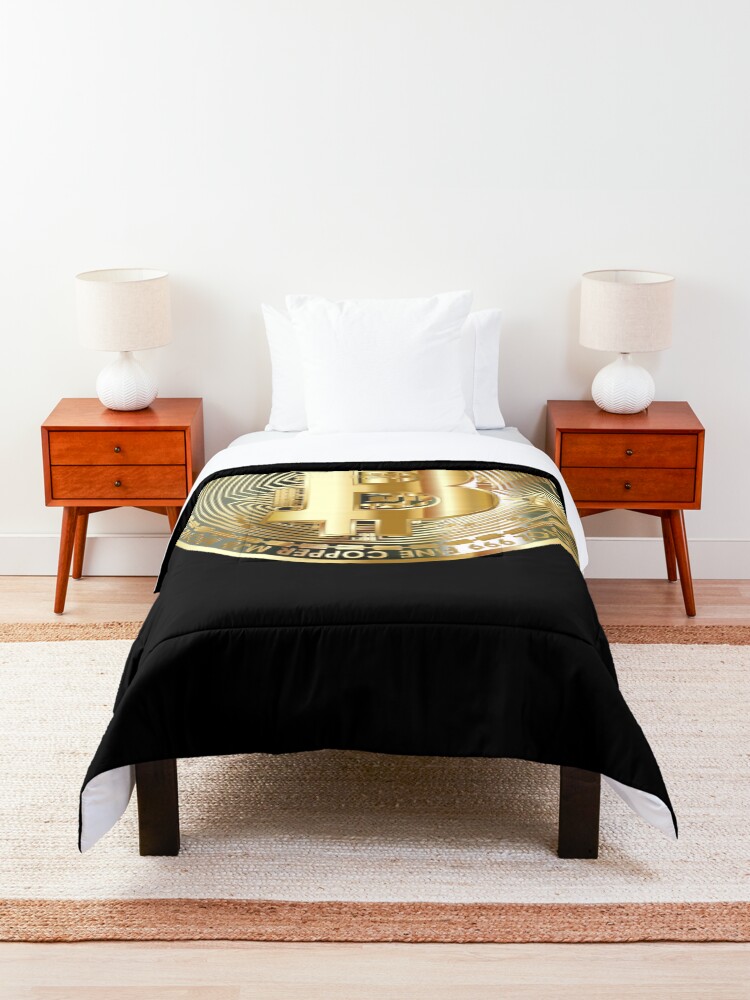 Alternate view of Golden Bitcoin Coin T-Shirt Bitcoin Investor Logo Crypto Fan Comforter