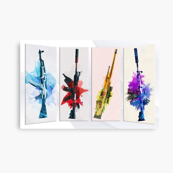 CS:GO Watercolor weapons Canvas Print