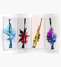 CS:GO Watercolor weapons Poster