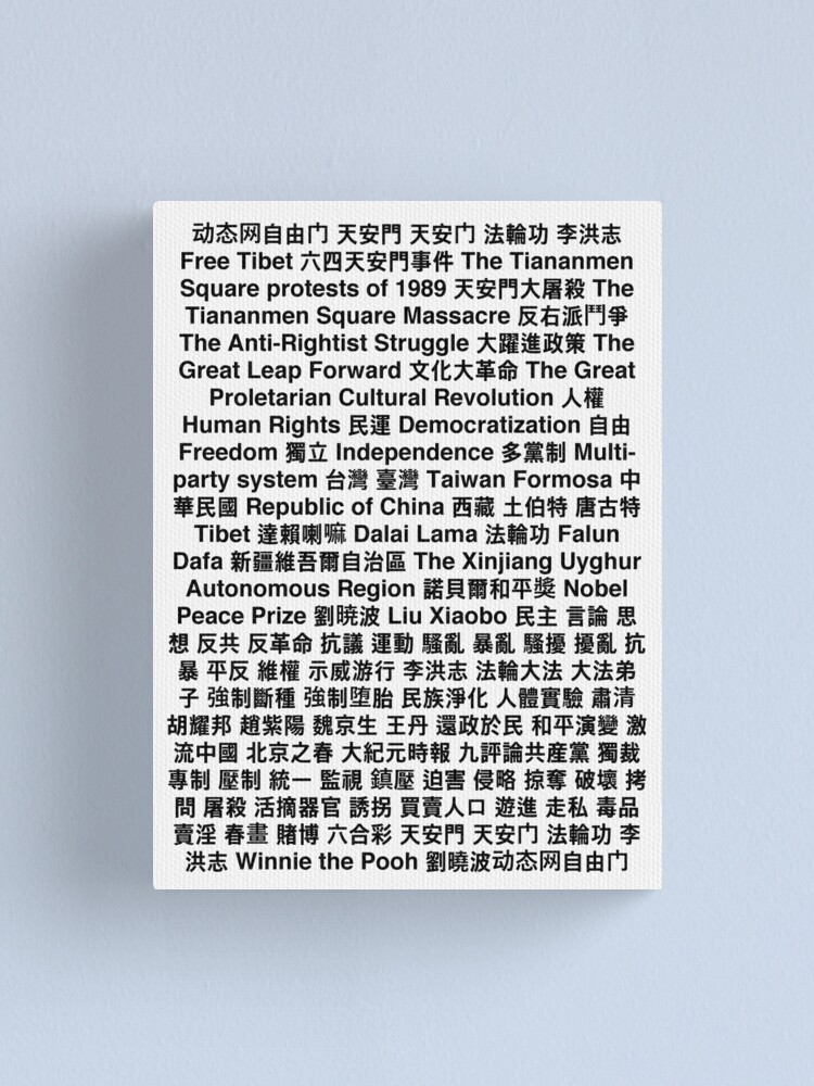 "Tiananmen Square Copypasta China 天安門 中國" Canvas Print for Sale by