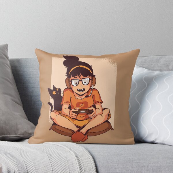 Item preview, Gamer girl with cat designed and sold by FFelder.