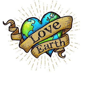 Artwork thumbnail, Love Earth - Hipster, Tattoo Earth Heart by jitterfly