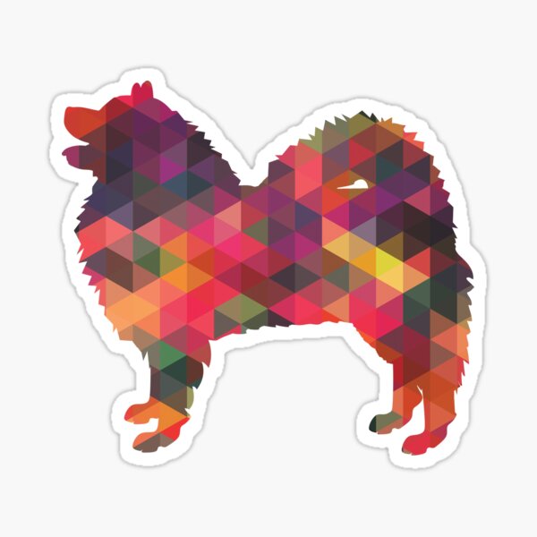 Samoyed Dog Breed Geometric Pattern Silhouette Multi Sticker