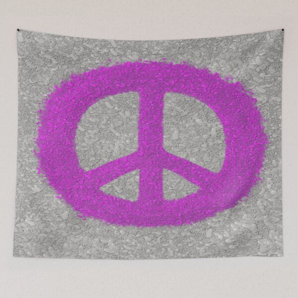 Item preview, Fuchsia Colored Peace Sign Painting designed and sold by OneArtsyMomma.