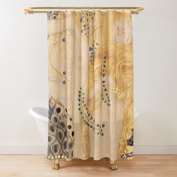 Item preview, Water serpent I by Gustav Klimt  -Gold Mermaid Art Nouveau Symbolism designed and sold by Bebichic.