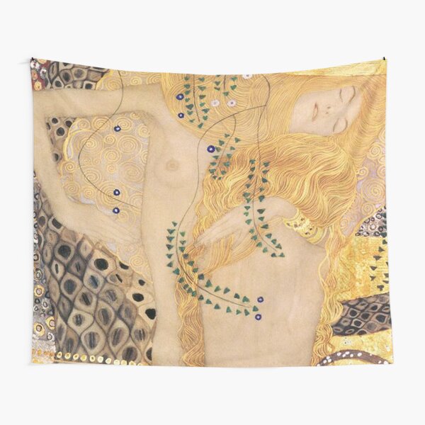Aperçu de l'œuvre Serpent d'eau I de Gustav Klimt -Gold Sirène Art Nouveau Symbolisme créée et vendue par Bebichic.