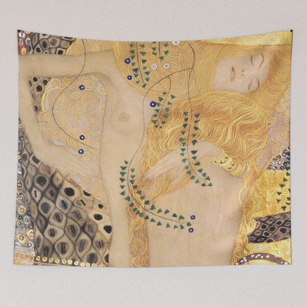Aperçu de l'œuvre Serpent d'eau I de Gustav Klimt -Gold Sirène Art Nouveau Symbolisme créée et vendue par Bebichic.