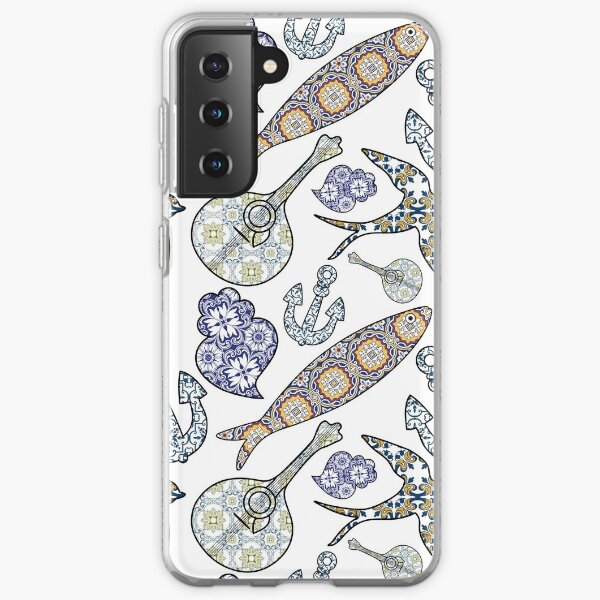 Collection of traditional Portuguese icons in seamless pattern Samsung Galaxy Soft Case