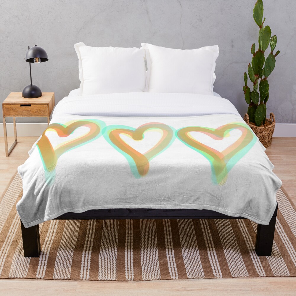 Colorful Hearts on a throw blanket