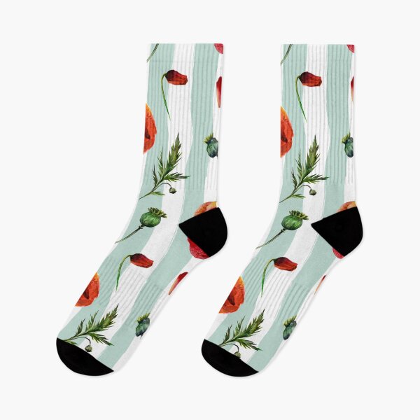 Item preview, Poppies and Stripes designed and sold by PeppermintCreek.