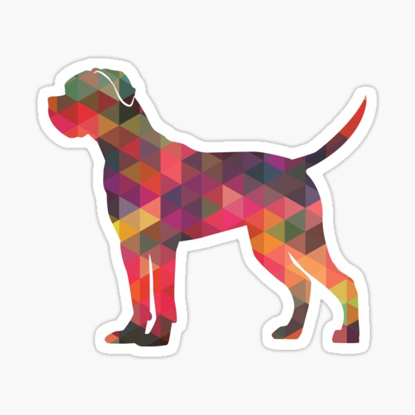 Cane Corso Dog Breed Geometric Pattern Silhouette Multi Sticker
