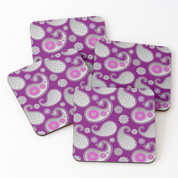 Item preview, Paisley pattern, Silver on Deep Purple designed and sold by Marymarice.