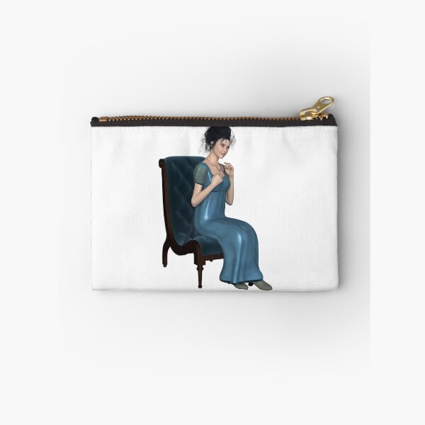 Item preview, Regency Woman in Blue Dress Sitting on a Chair designed and sold by algoldesigns.