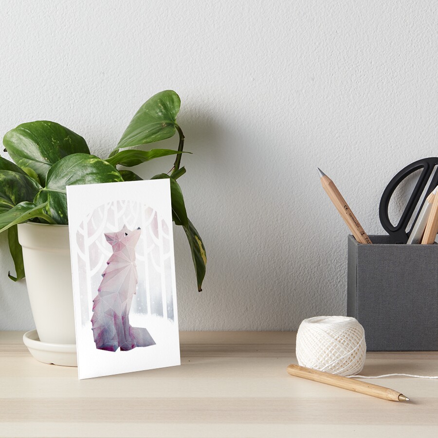 Fox in the Snow Art Board Print