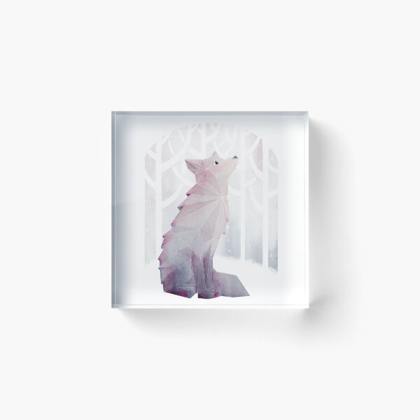 Fox in the Snow Acrylic Block