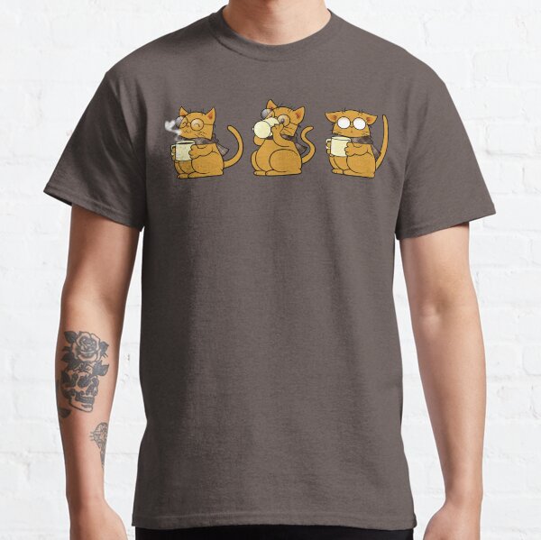Cat, Coffee and Glasses Classic T-Shirt
