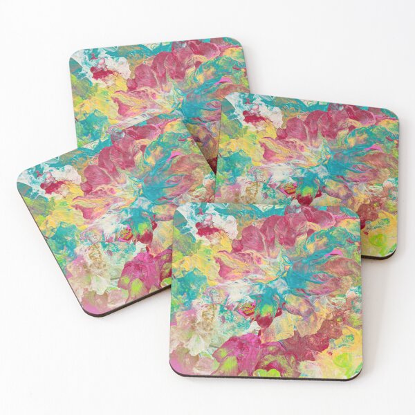 Red flowers Coasters (Set of 4)