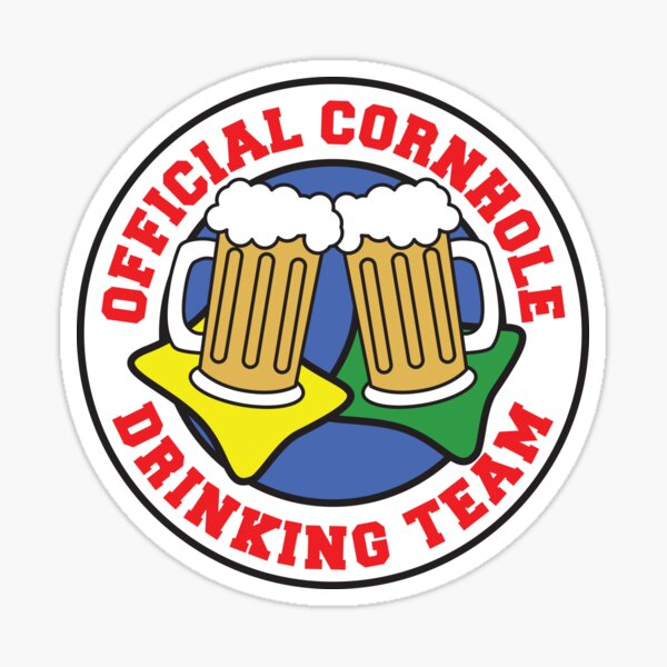 Official Cornhole Drinking Team Featuring Beers Sticker
