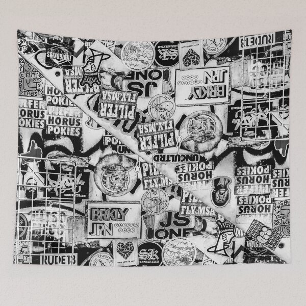 Item preview, Black and White Urban Collage Print designed and sold by DFLC Prints.