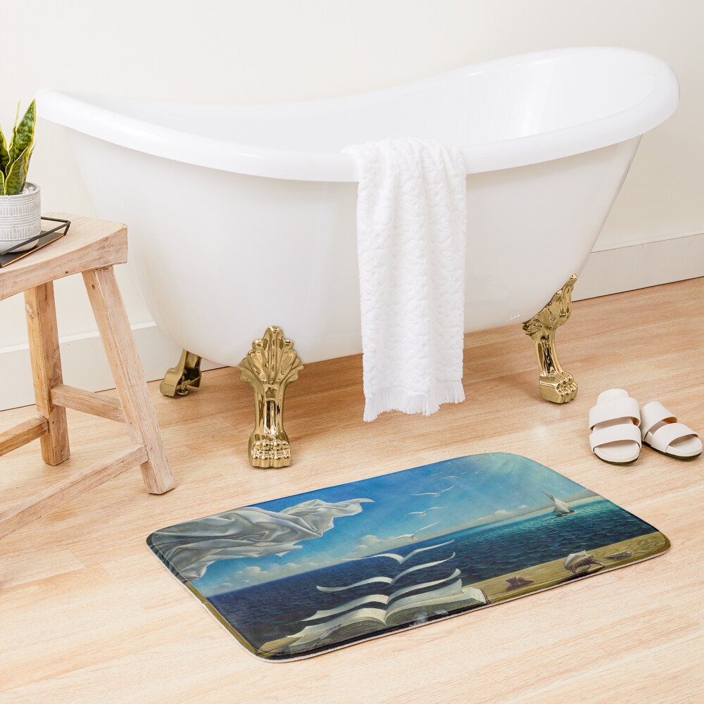 BOOK TO BIRDS: Vintage Fantasy Surreal Print Bath Mat